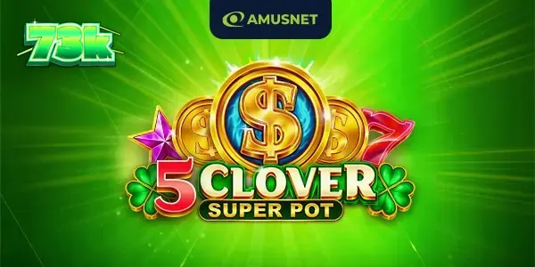 Tampilan visual slot Clover Super Pot dengan simbol keberuntungan