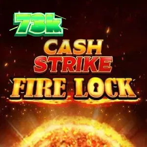 Tampilan layar permainan slot Cash Strike Fire Lock dengan grid 3x3 dan fitur Fireball